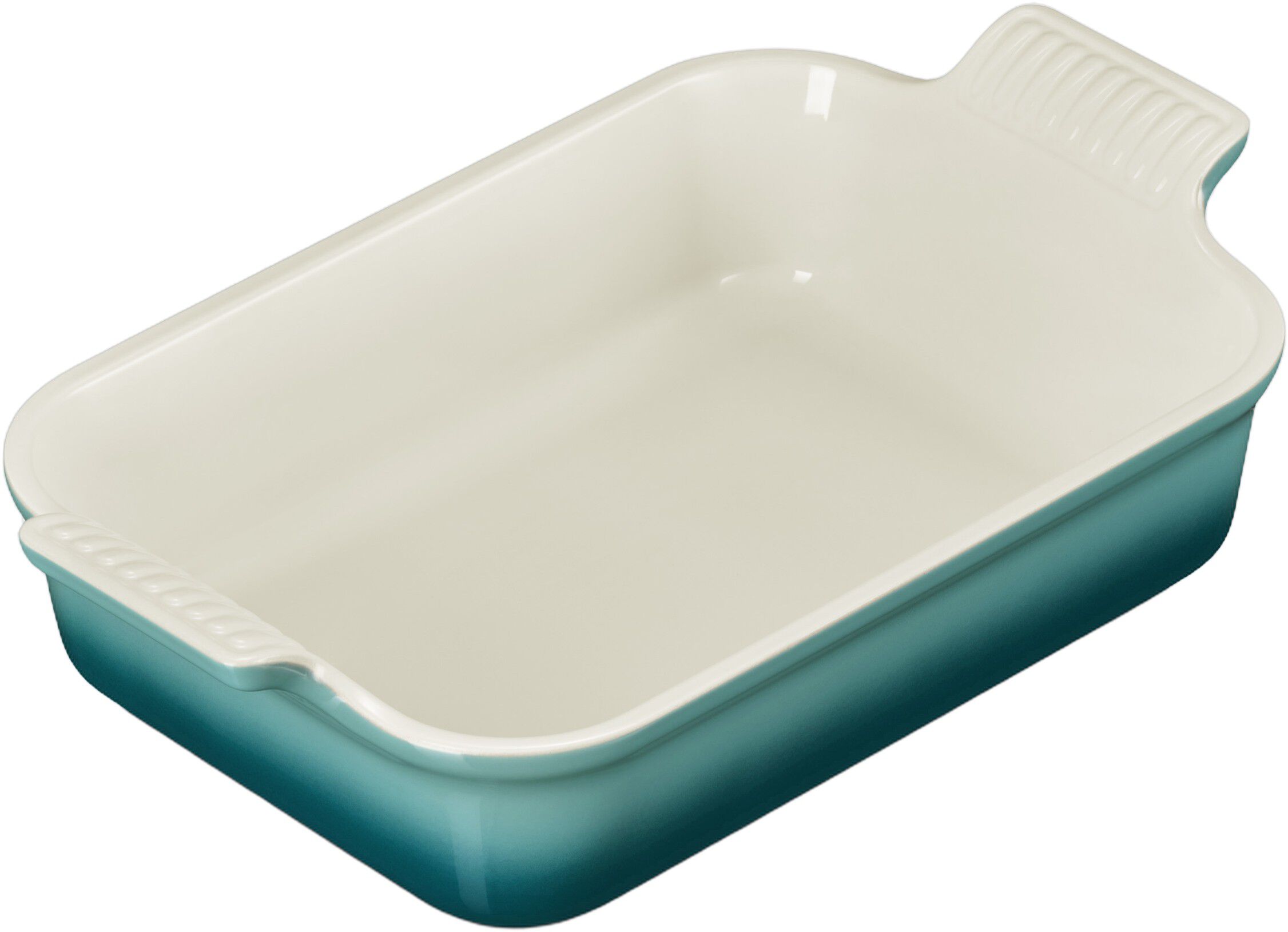 Le Creuset Signature stent&oslash;j Heritage rektangul&aelig;rt fad 26cm Bleu Rivie