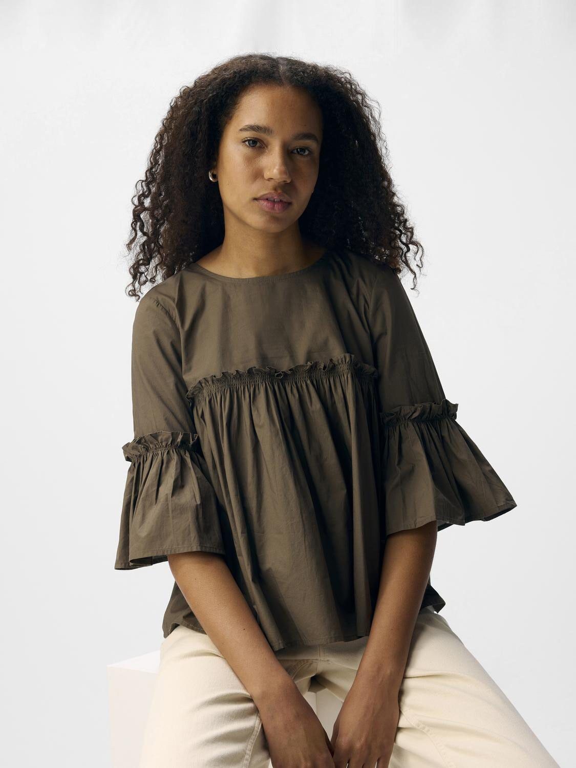 OBJIRA HOPE 3/4 RE O-NECK TOP 141