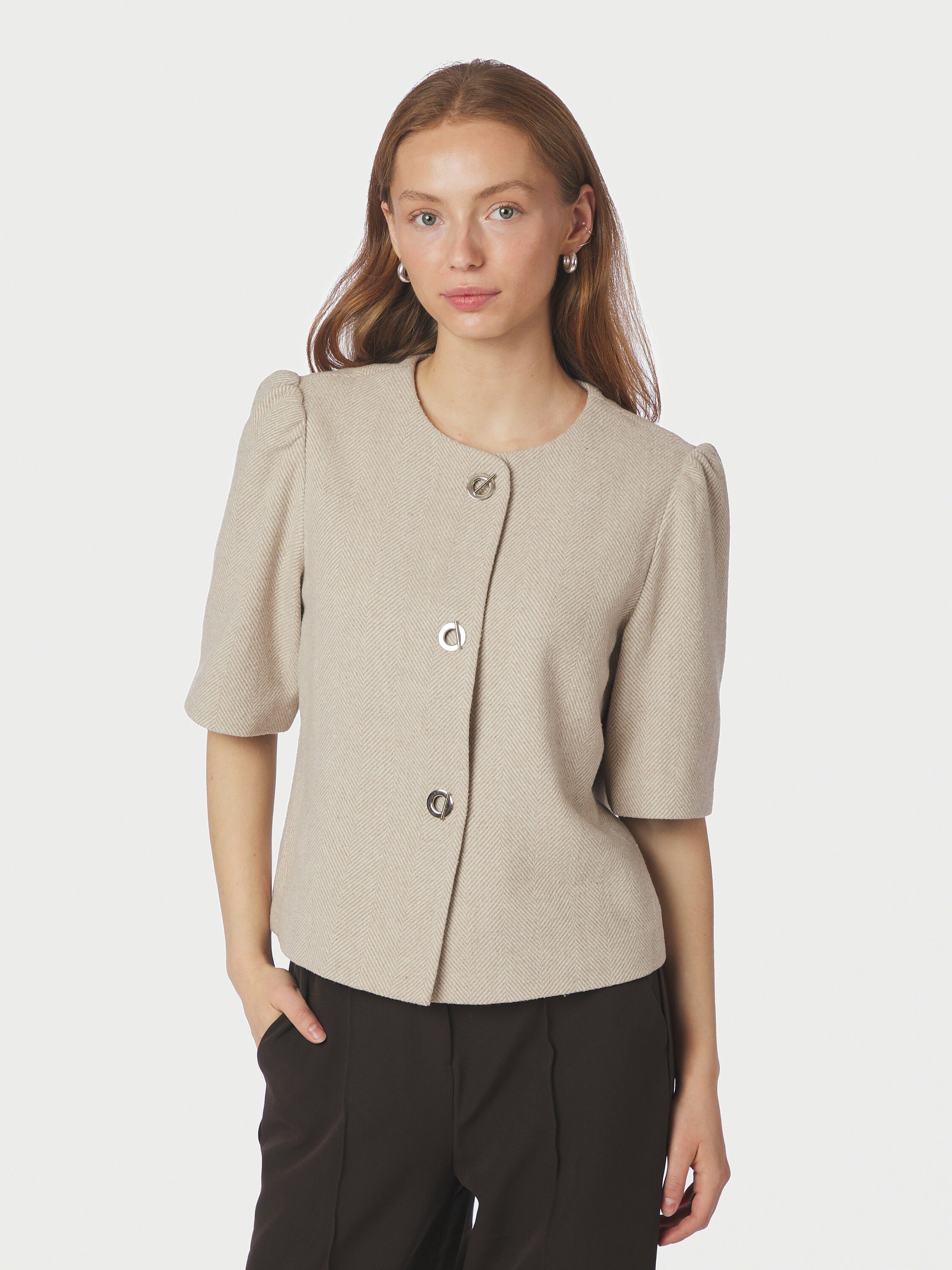Xanthe Light Herringbone Blazer