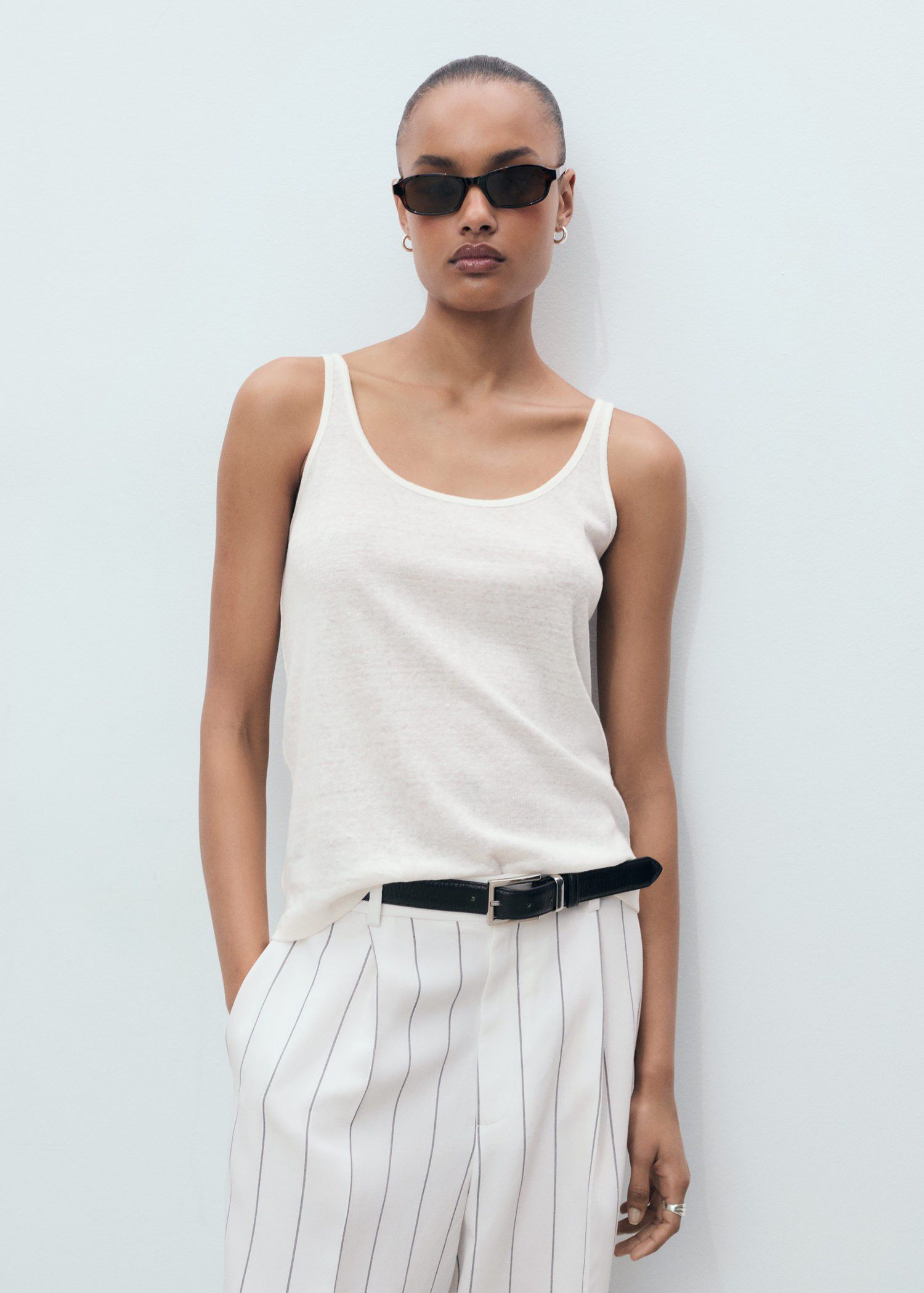Strappy linen top
