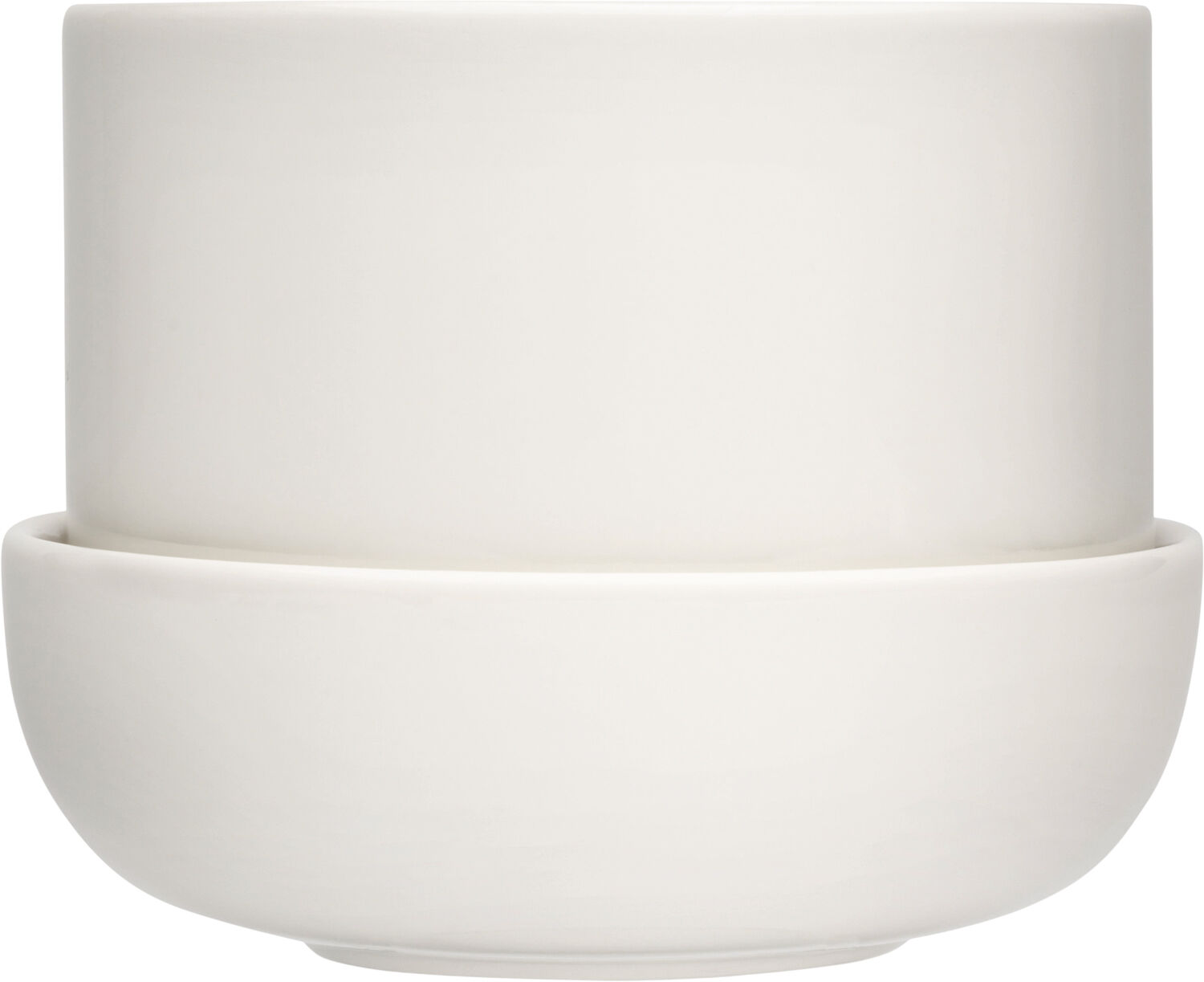 Nappula urtepotte m. undersk&aring;l hvid 17x13 cm