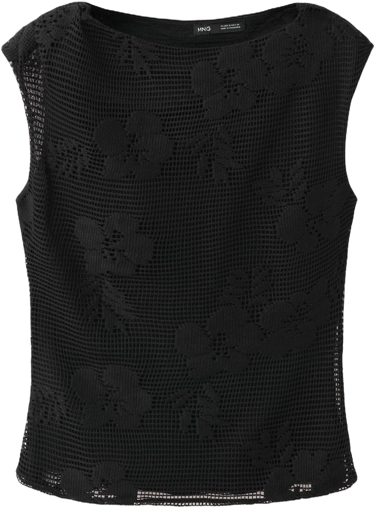 Asymmetric top with floral embroide