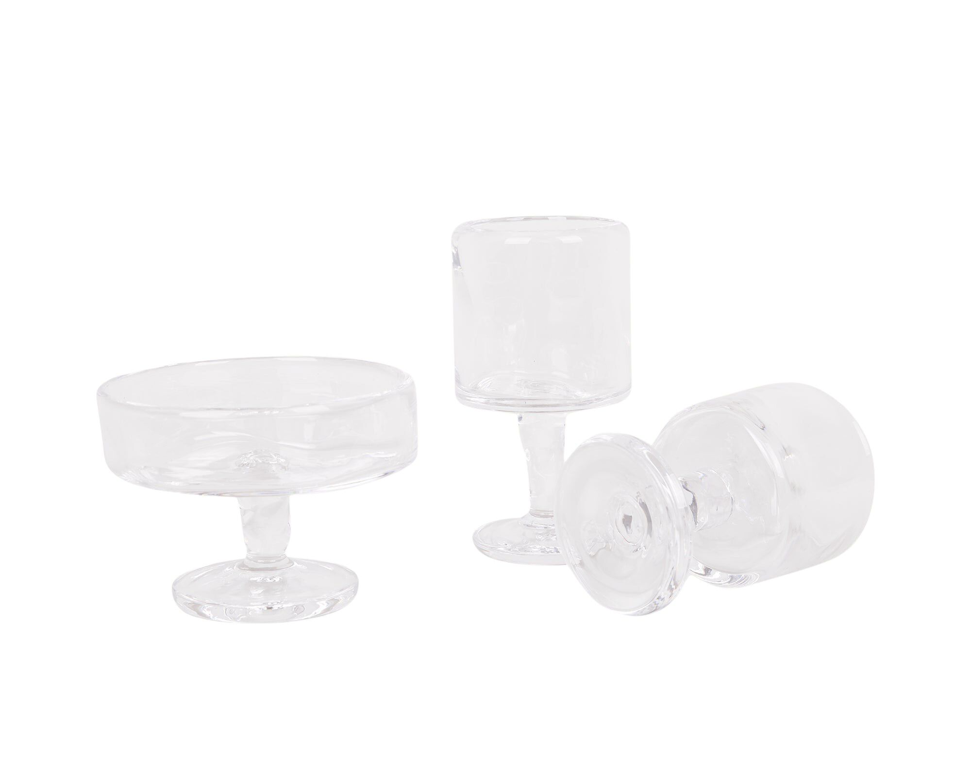 0405 Stem Glass Set of Two | Clear | Wide