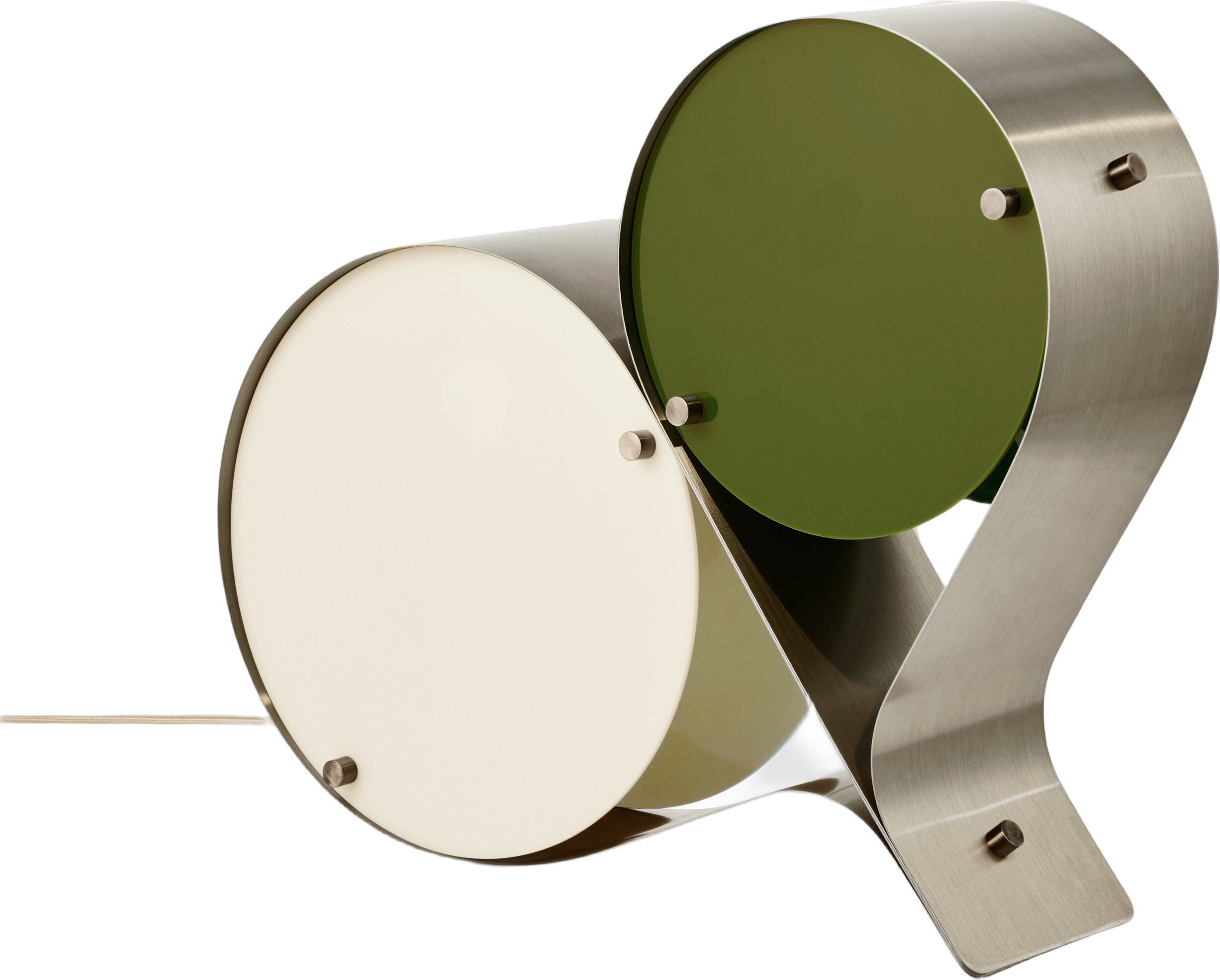 Coppia Table Lamp, Steel, EU (Base: Bronze Steel, Shade: Ivory & Olive