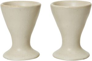 Flow Egg Cups - Set of 2 - Off-white Speckle