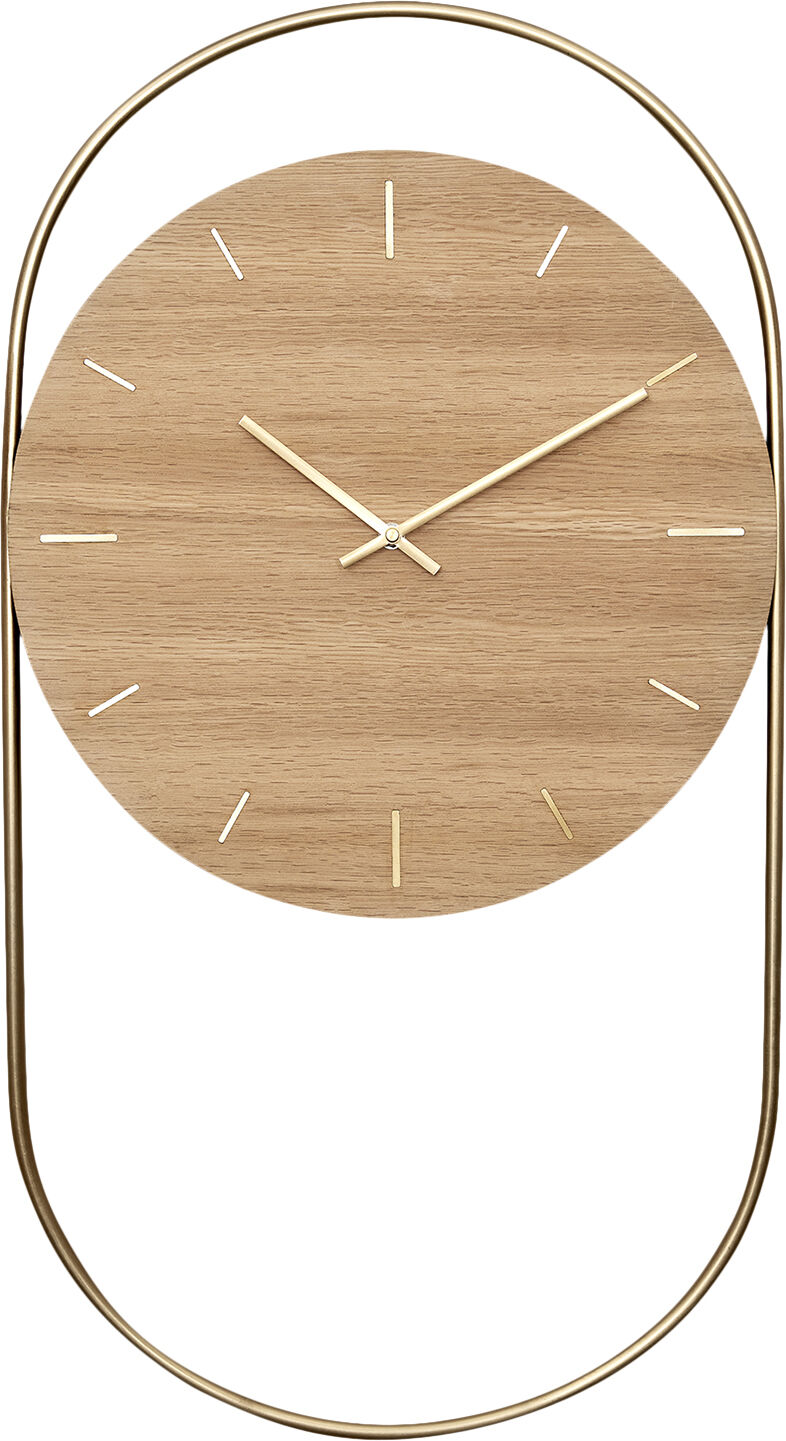A-Wall Clock - Oak with brass ring