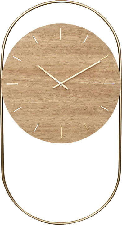 A-Wall Clock - Oak with brass ring