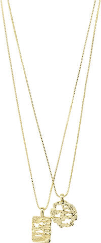 BRENDA recycled pendant necklace 2-in-1 set gold-plated