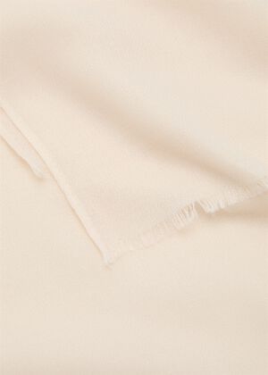 Plain shawl with frayed ends