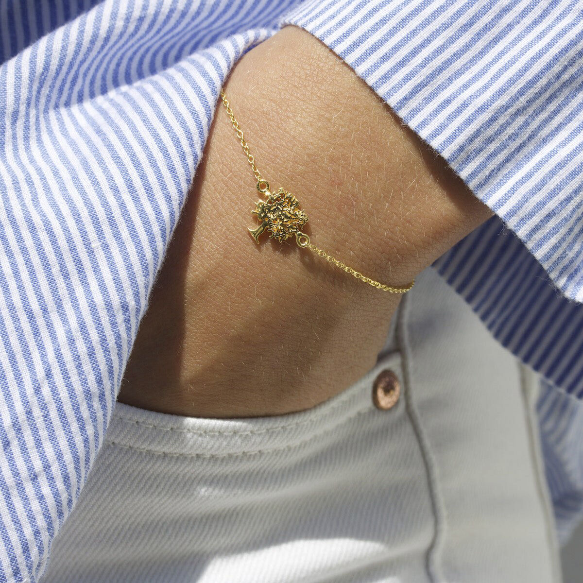 Tree of Life bracelet VERMEIL (925 Sterling silver gold plated 2. 5 mi