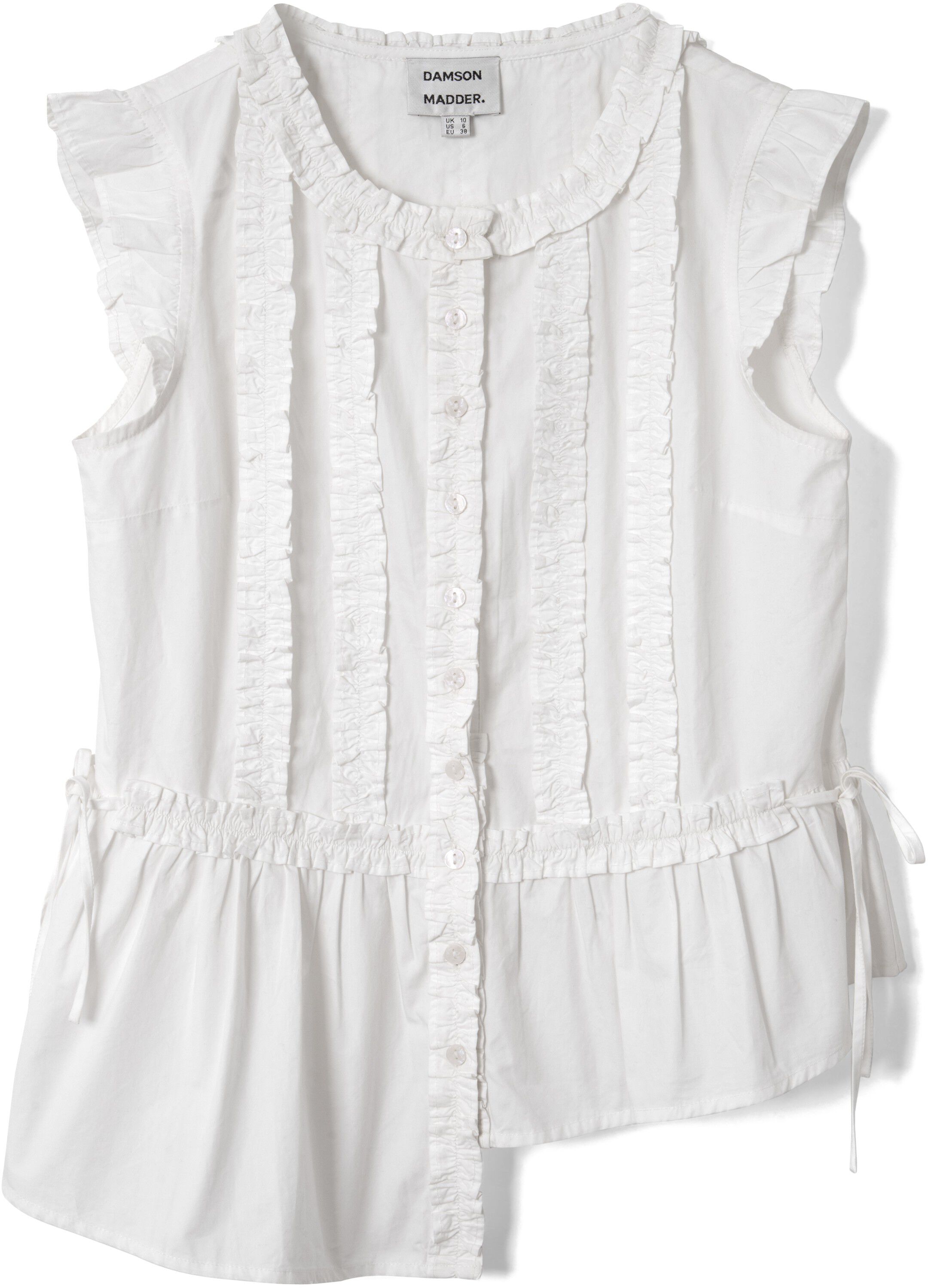 LEIGHTON RUFFLE BLOUSE - WHTIE