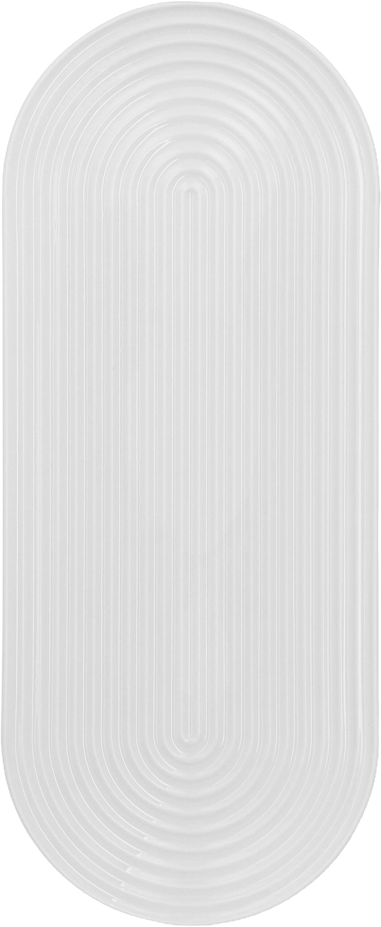 Lyngby Tura Ovalt serveringsfad 48x20 cm hvid