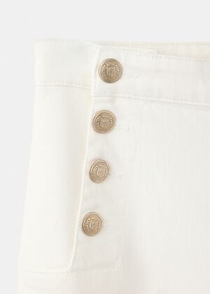 Wide-leg jeans with side buttons