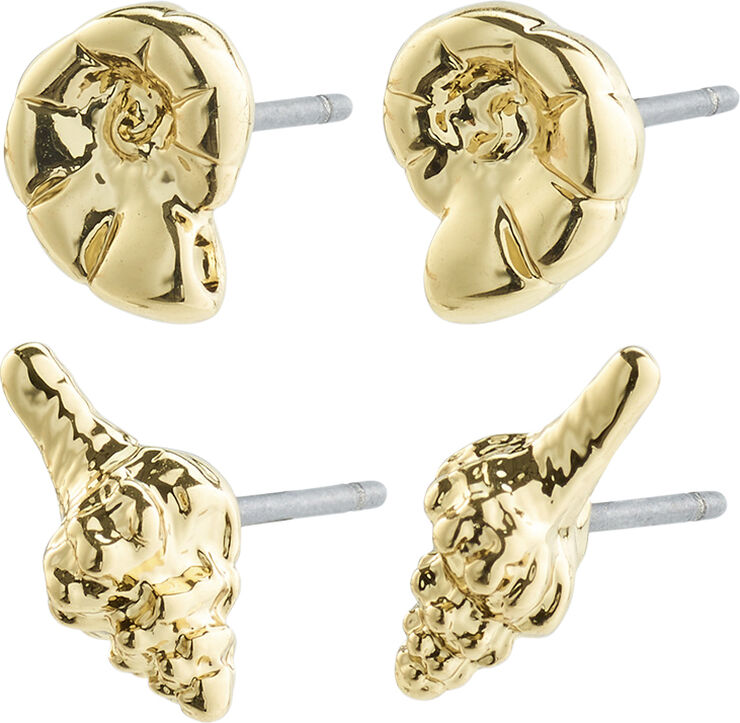 FORCE recycled earrings, 2-in-1 set, gold-plated