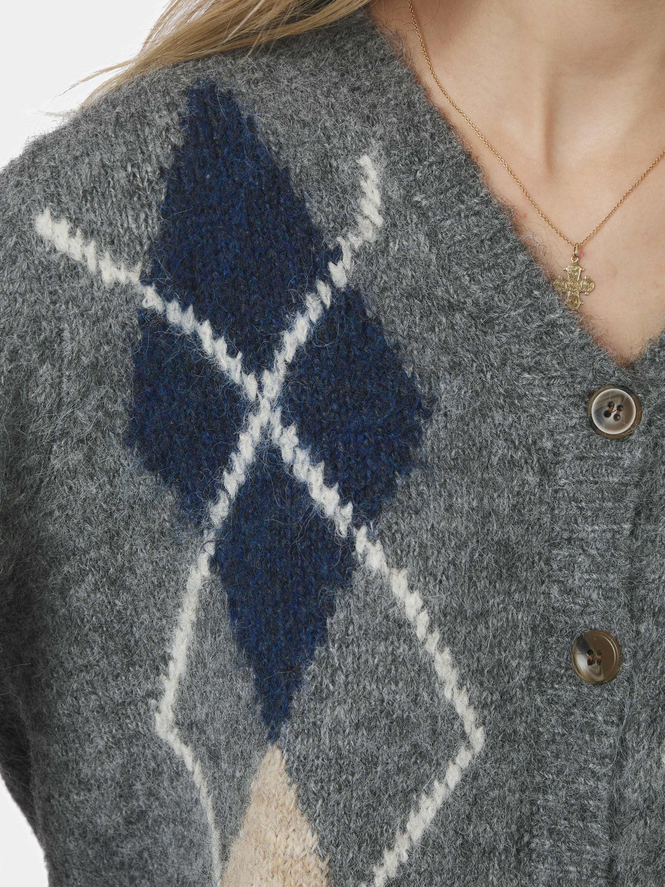 Beleney Small Check Fluff Cardigan