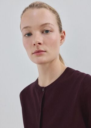 Fine-knit straight-fit cardigan