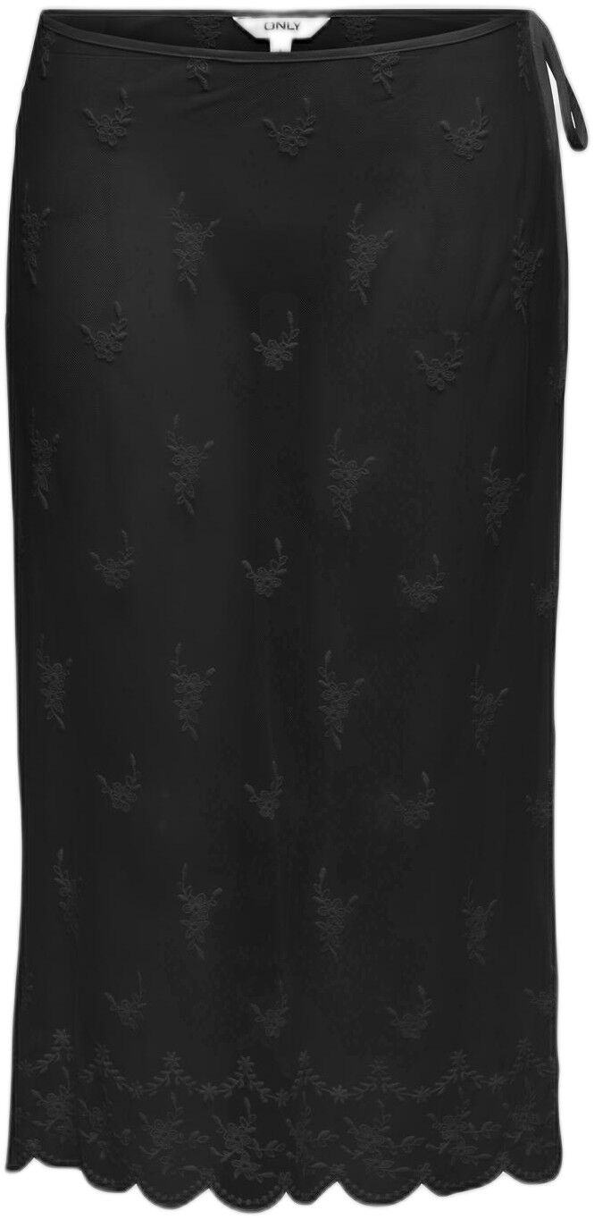 Onlsafea Midi Mesh Lace Tie Skirt Wvn