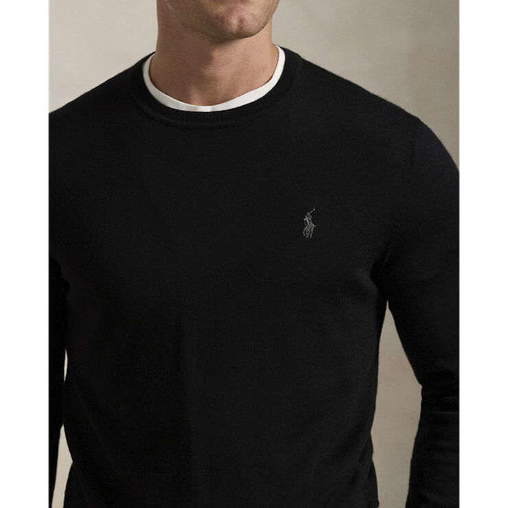 Slim Fit Washable Wool Crewneck Sweater