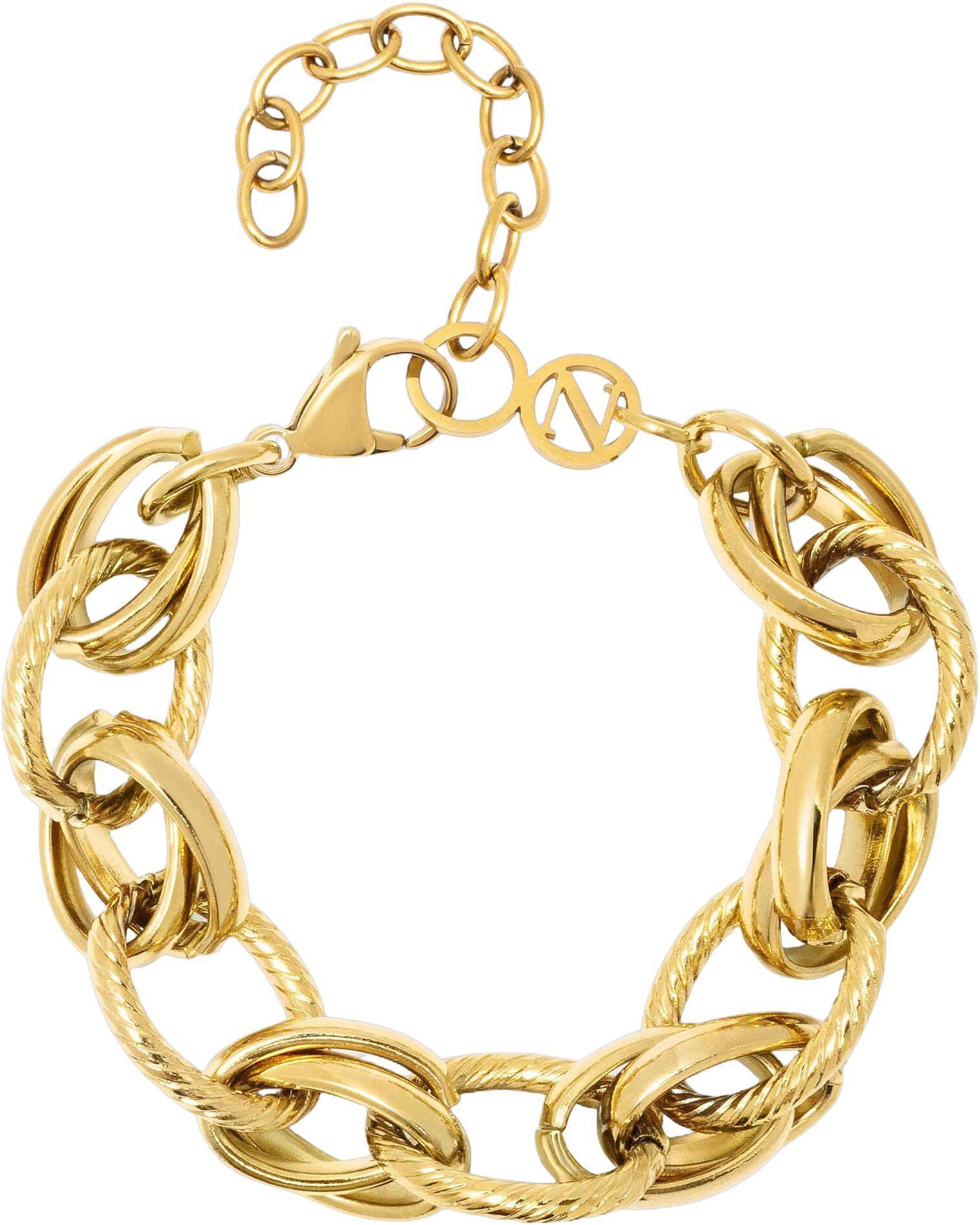 Women's Gold Mixed Link Bracelet
