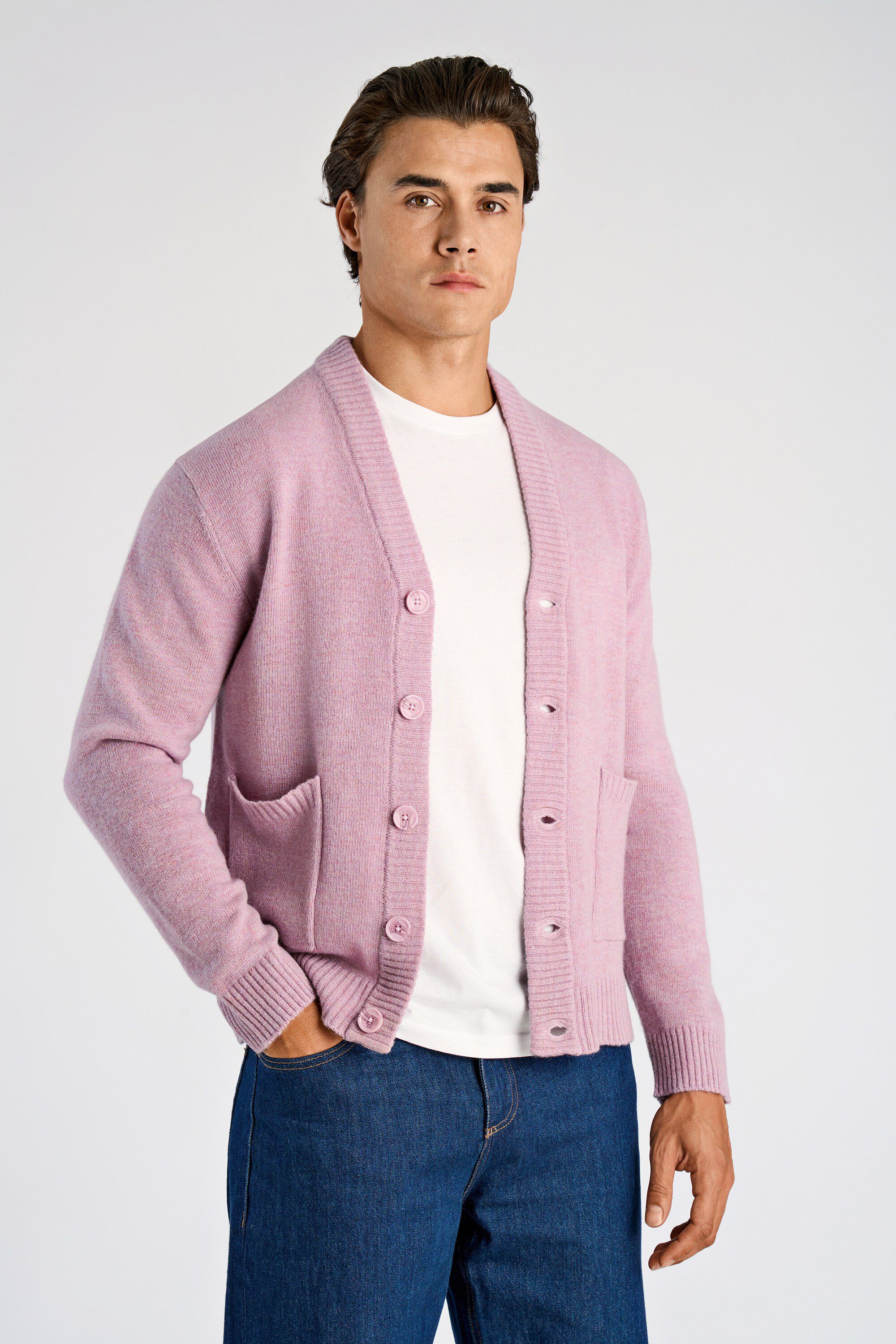 Lambswool button cardigan