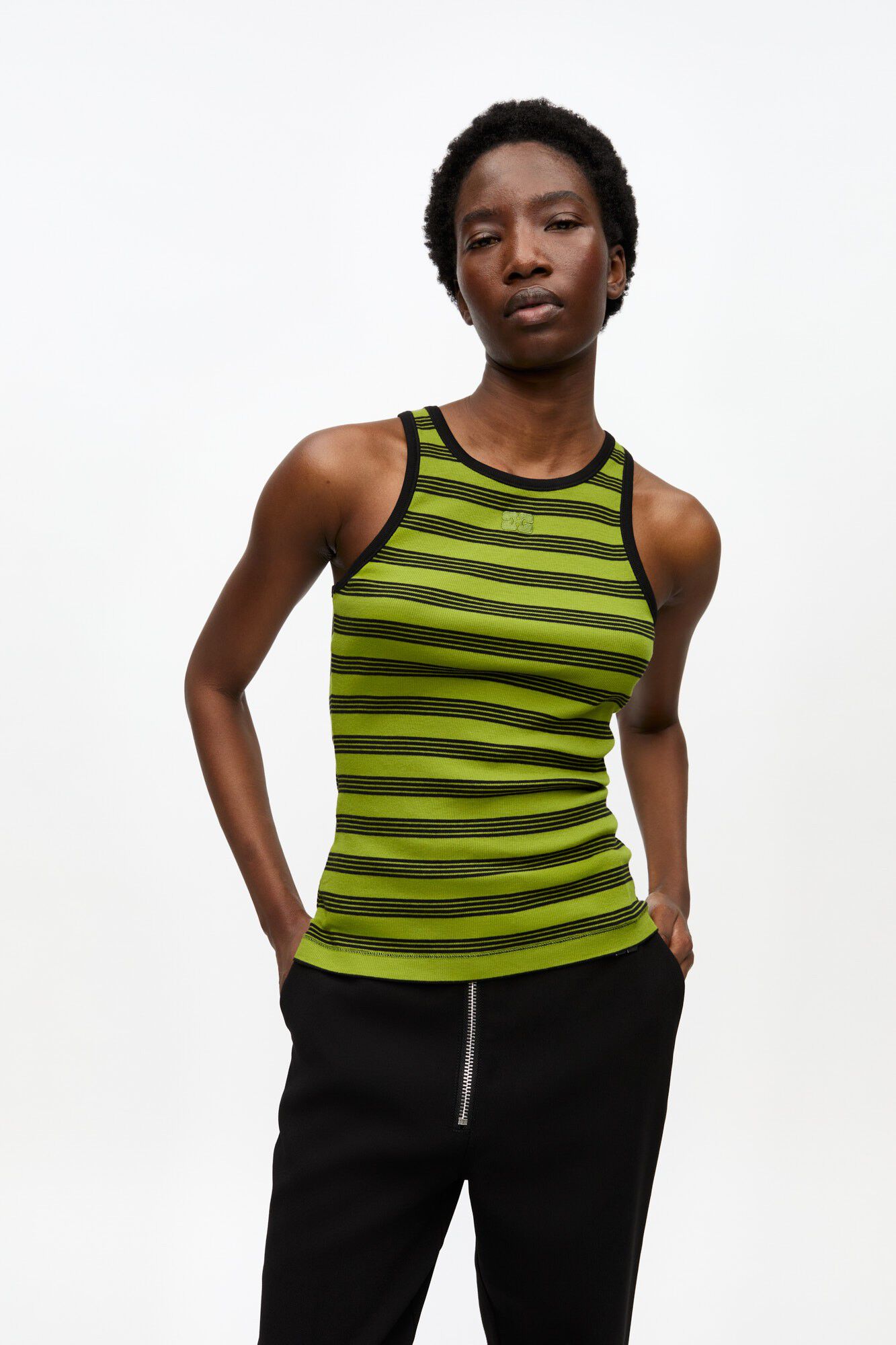 Striped Soft Cotton Rib Tank Top