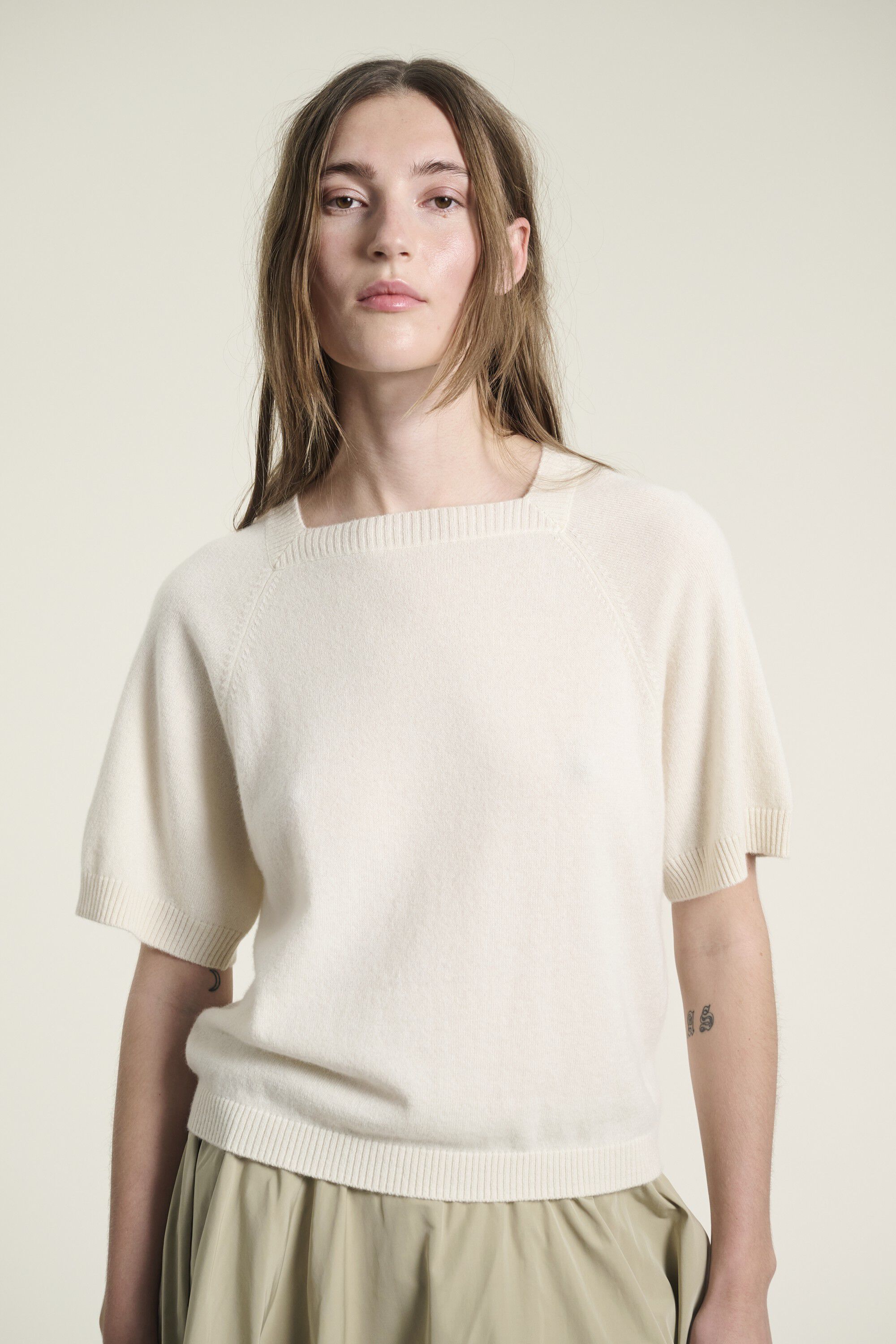 Kumo cashmere kort&aelig;rmet bluse