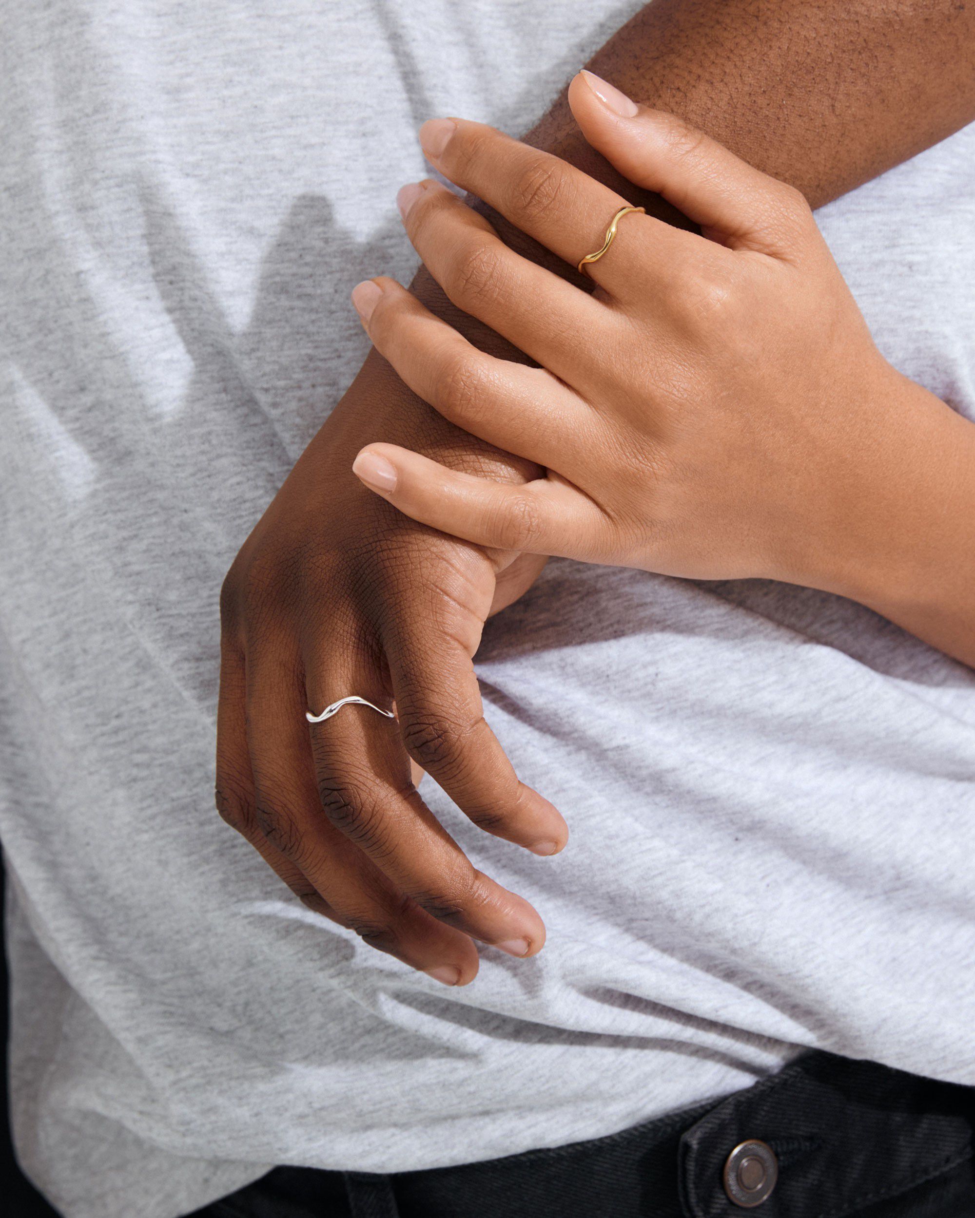 LULU organic shaped stack ring gold-plated