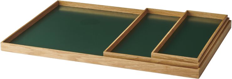 Frame tray large oak/green