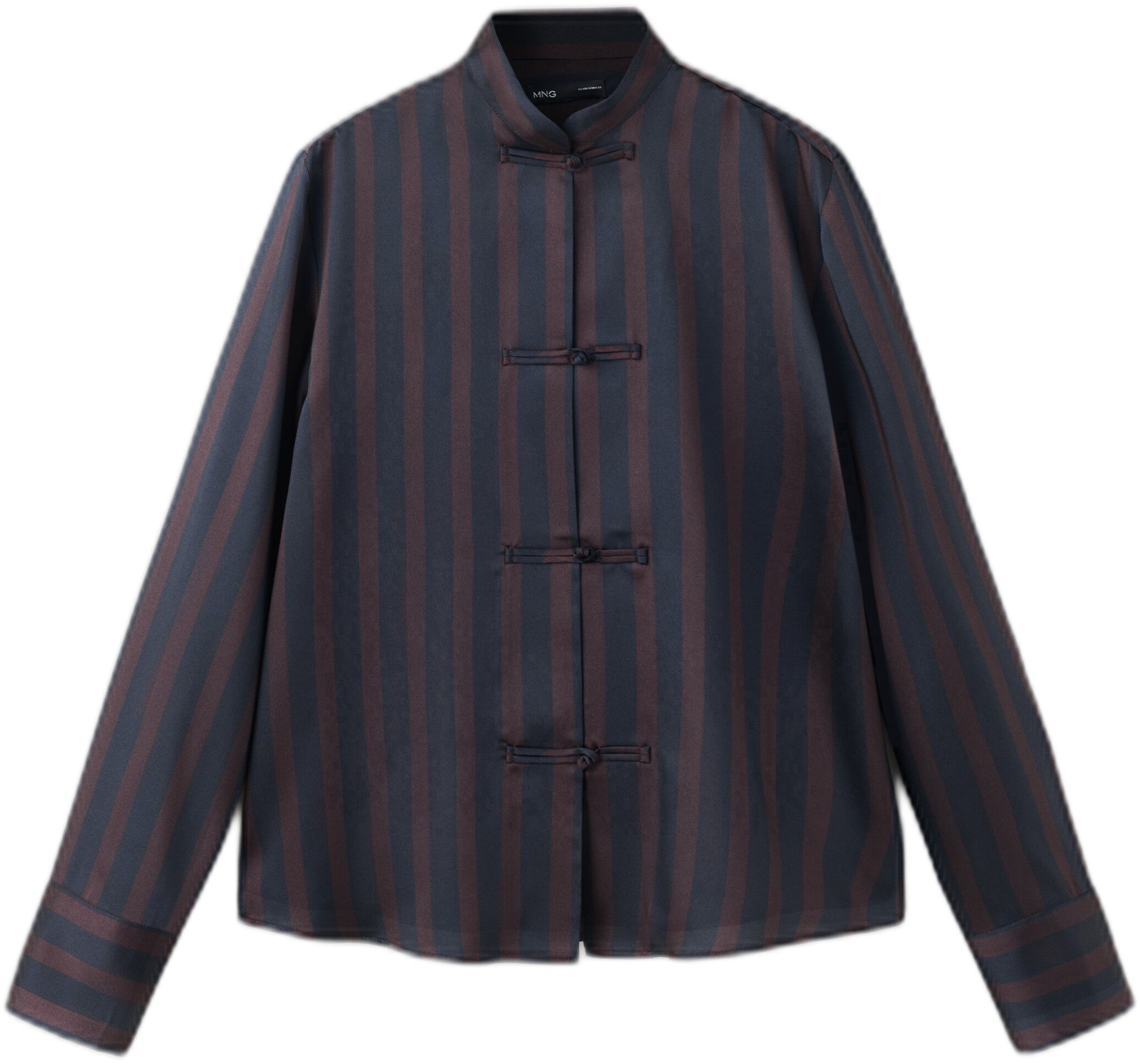 Striped blouse with frogging detail
