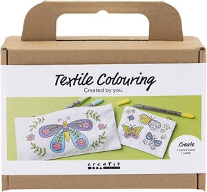 Mini DIY Kit Tekstilfarvelægning, Sommerfugl