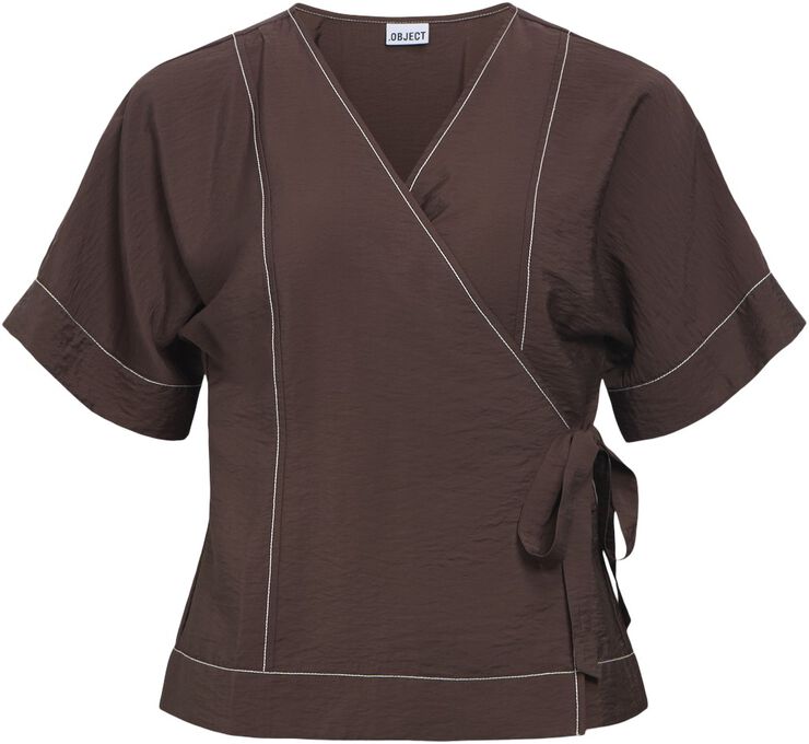 OBJJACIRA S/S RE WRAP TOP E DIV TNE