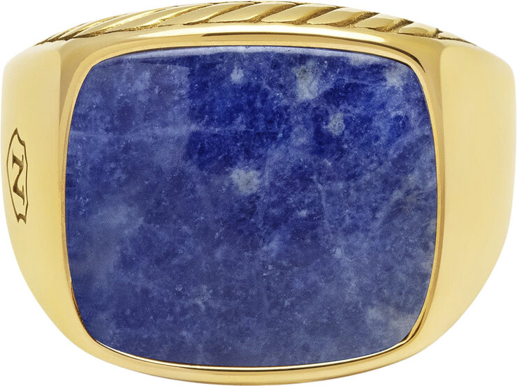 Gentlemen's Gold Signet Ring with Green Agate