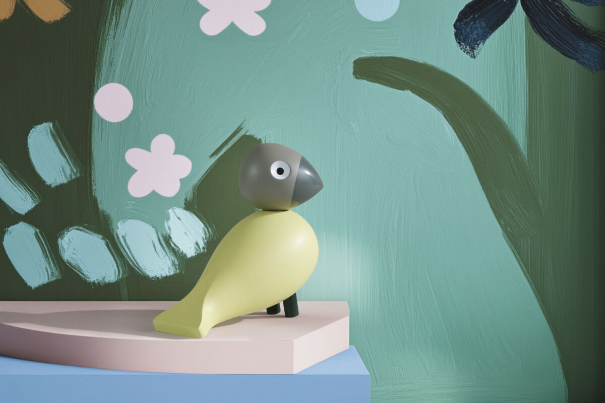 Year Bird Bella 2025 H12. 5 cm creme/gr&aring;