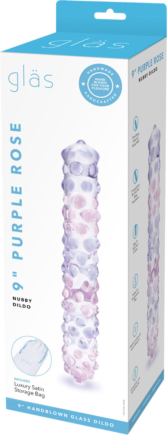 GLAS - PURPLE ROSE NUBBY DILDO