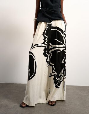 TSFIONA WIDE LEG TROUSERS WVN