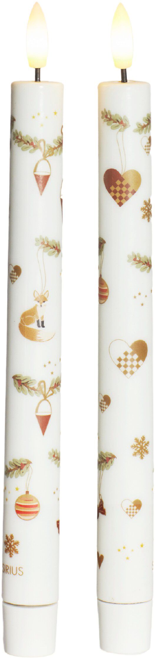 Mie Kronelys 2-pak - 25 cm, Hvid