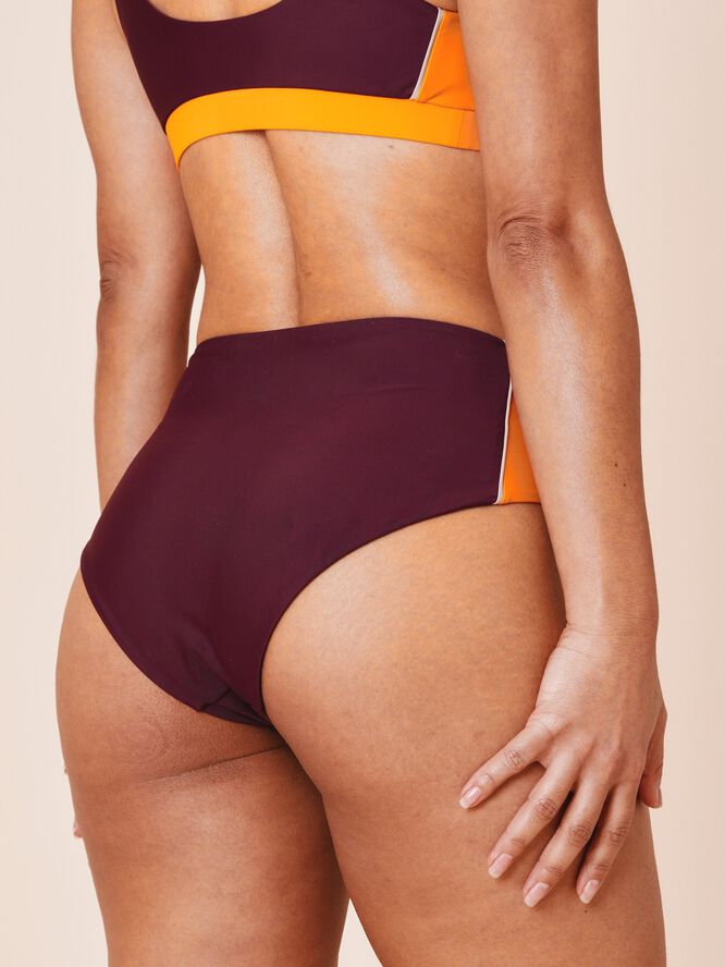 Ubud Colorblock high-waisted bikini bottom - Nero