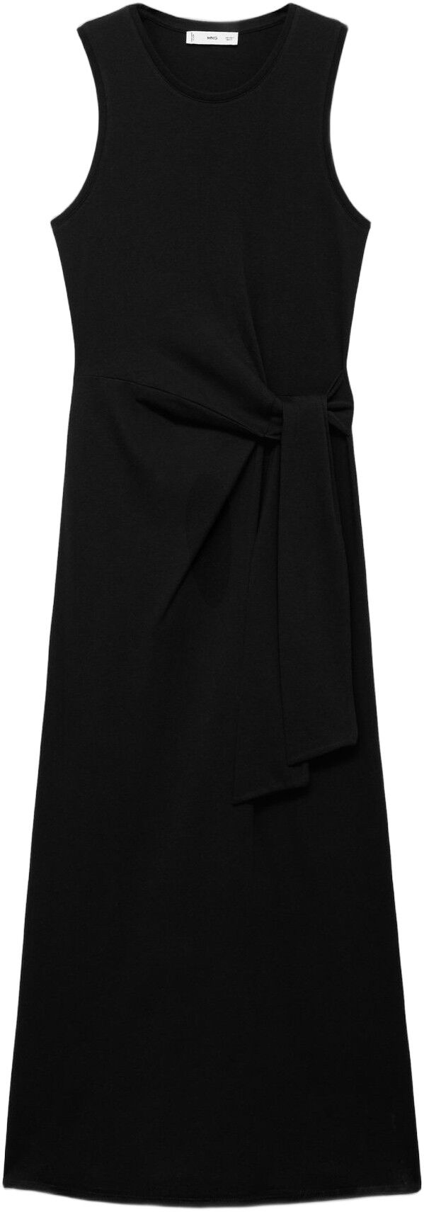 Cotton midi-dress with knot detail