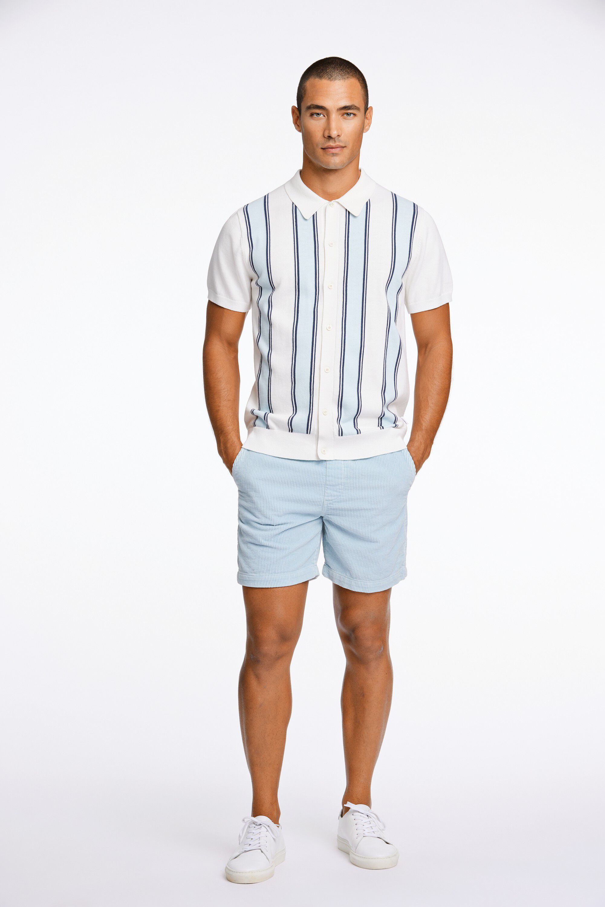 Knitted polo cardigan