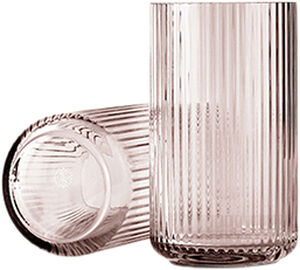 Lyngbyvase H38 burgundy mundbl&aelig;st glas