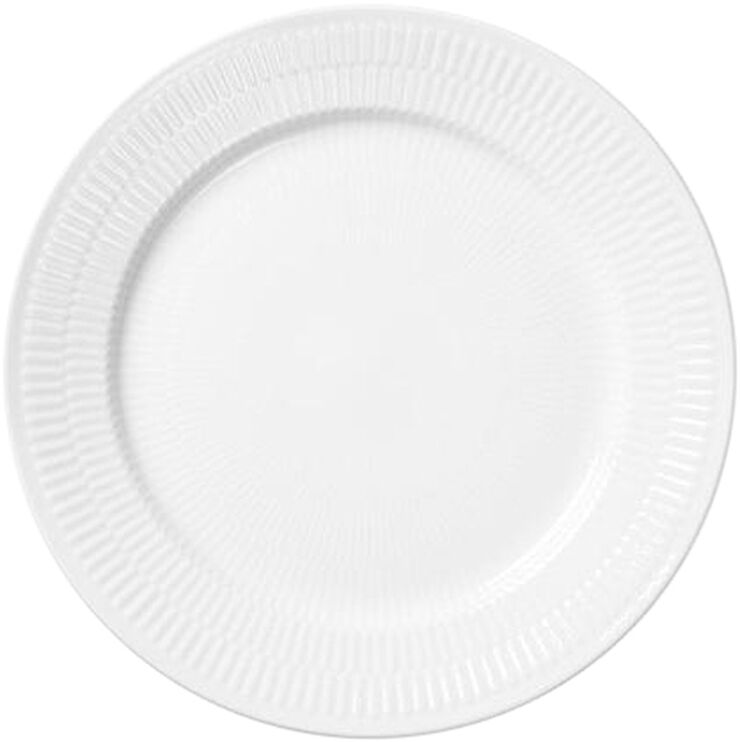 White Fluted 19 cm tallrik
