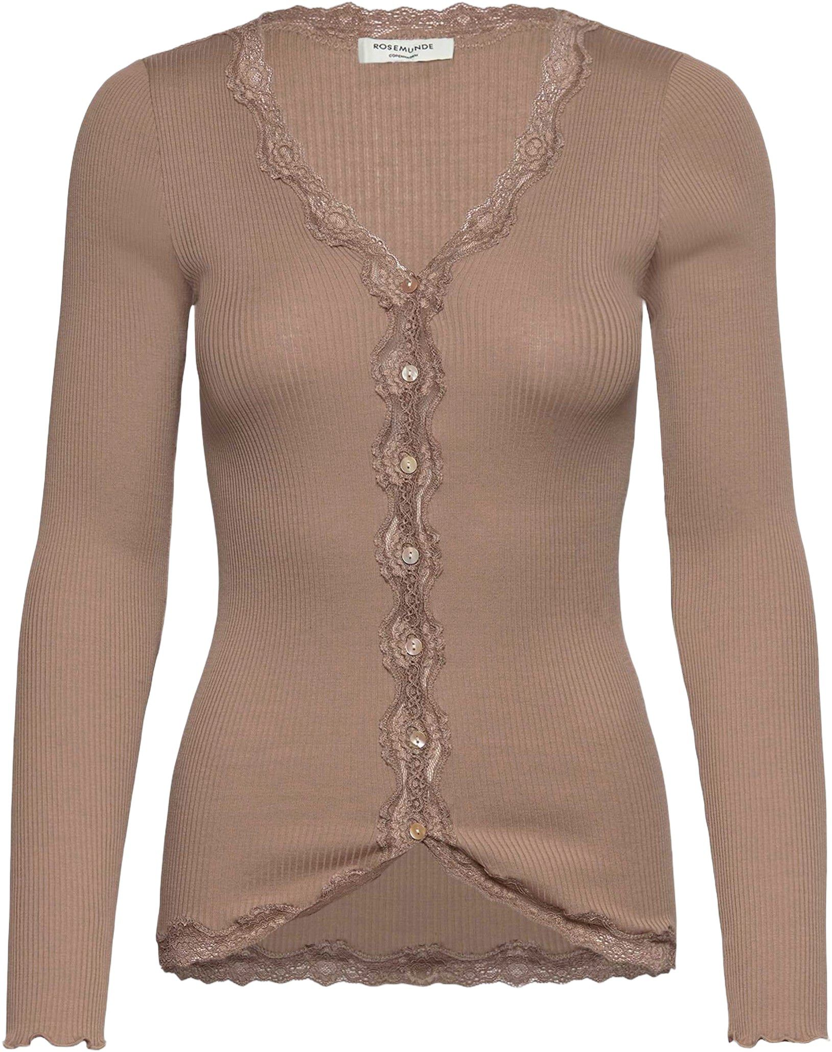 RWBabette Silk LS V-neck Lace Cardigan