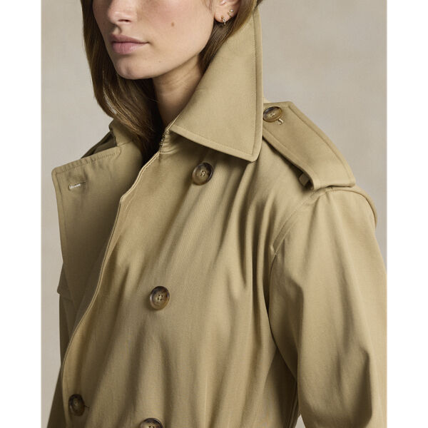 Double-Breasted Twill Trench Coat