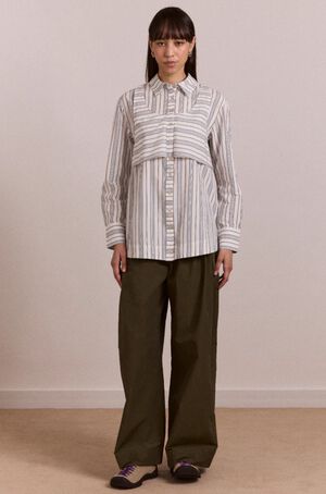 VALERIA DOUBLE LAYER SHIRT - CARAWAY STRIPE