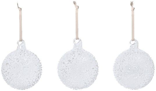 Flurry Glass Baubles - M - Set of 3