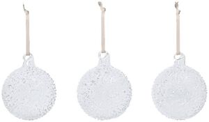 Flurry Glass Baubles - M - Set of 3