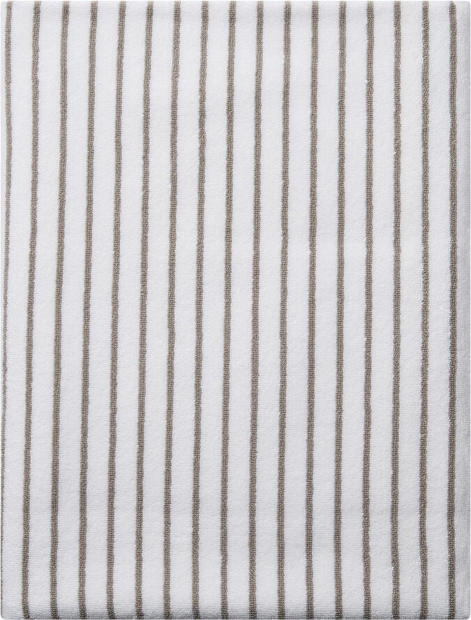 Beach towel 100x180cm smal strib beige GOTS