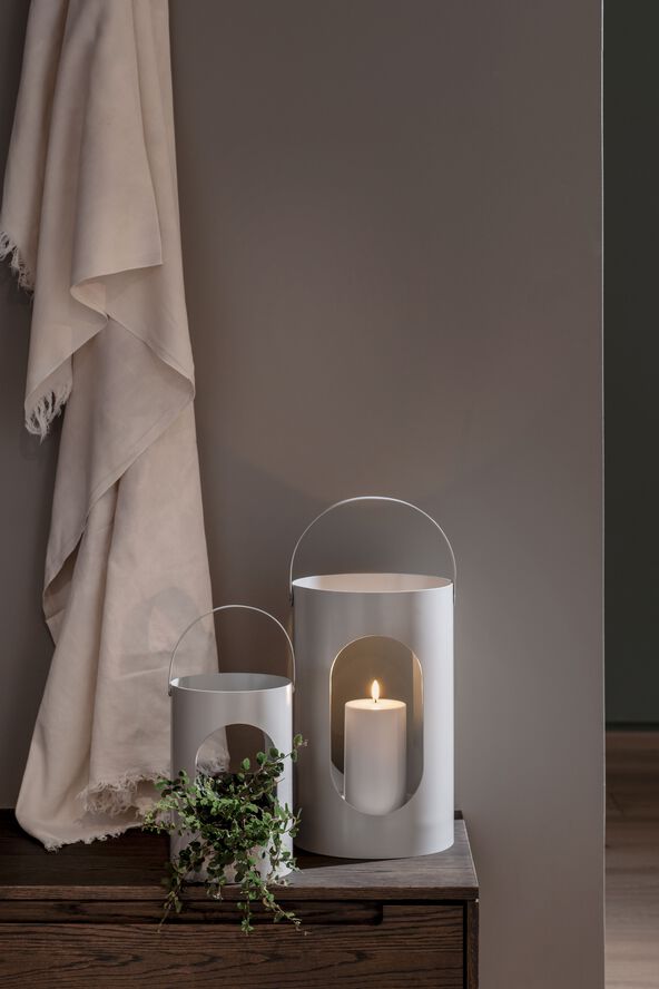 Light house lantern, Medium, Light grey, 16,5x24 cm