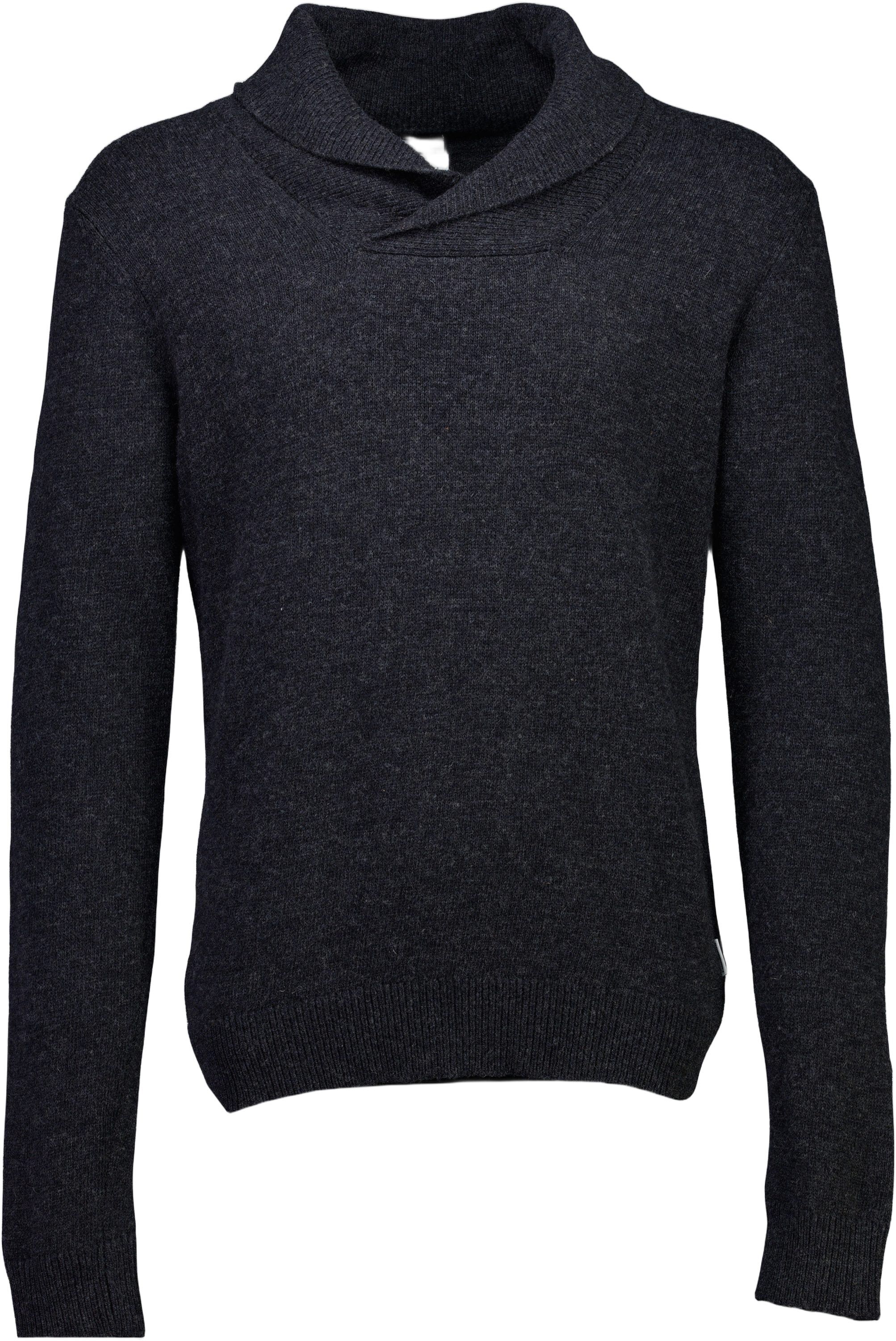 Lambswool shawl collar knit