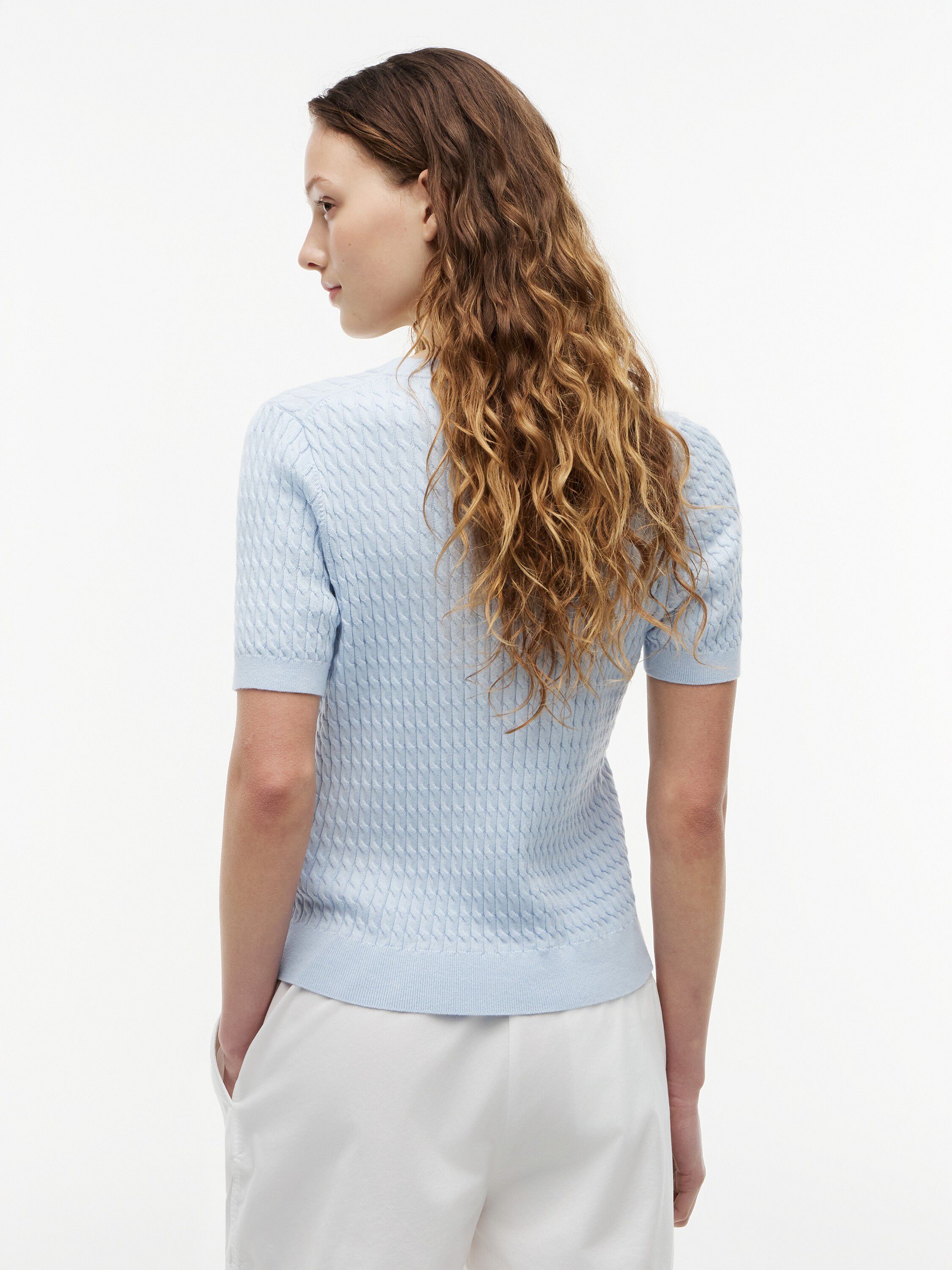 Cable Knit Short Sleeve Jumper